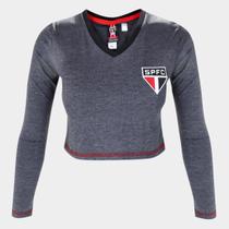 Camiseta Cropped São Paulo Pond Manga Longa Feminina Camiseta Cropped São Paulo Pond Manga Longa Feminina