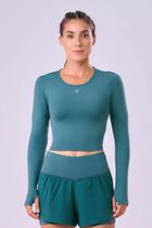 Camiseta Cropped Signature Samba Manga Longa Authen Verde Camiseta Cropped Signature Samba Manga Longa Authen Verde