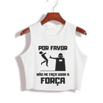 Camiseta Cropped Star Wars Blusa "Usar A Força" Darth Vader Soltinha - No Sense