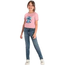 Camiseta Cropped Stitch Glitter Infantil Menina Brandili Camiseta Cropped Stitch Glitter Infantil Menina Brandili