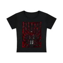 Camiseta Cropped Vintage Punk Gótica Para Mulheres, Estampa Grunge, Top Corset Y2K, Moda De Rua Camiseta Cropped Vintage Punk Gótica Para Mulheres, Estampa Grunge, Top Corset Y2K, Moda De Rua