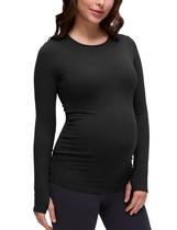 Camiseta CRZ YOGA Butterluxe Maternidade Manga Longa Preta G