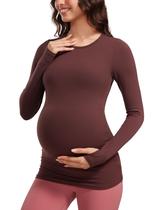 Camiseta CRZ YOGA Butterluxe Maternidade Manga Longa Taupe M