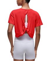 Camiseta CRZ YOGA Cropped com Costas Abertas Manga Curta Vermelha G