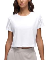 Camiseta CRZ YOGA Cropped Relaxada em Algodão Pima Branco XL