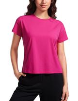 Camiseta CRZ YOGA de Algodão Pima Gola Redonda Relaxada Rosa S Camiseta CRZ YOGA de Algodão Pima Gola Redonda Relaxada Rosa S