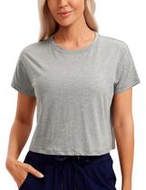Camiseta CRZ YOGA de Algodão Pima, Manga Curta, Cropped Relaxado, XL