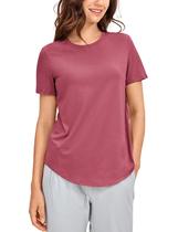 Camiseta CRZ YOGA em Algodão Pima, Gola Redonda, Modelo Curto