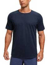 Camiseta CRZ YOGA leve de manga curta para homens, azul marinho, grande