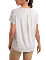 Camiseta CRZ YOGA Pequena Branca Leite Macia e Solta para Yoga Camiseta CRZ YOGA Pequena Branca Leite Macia e Solta para Yoga