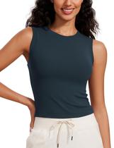 Camiseta CRZ YOGA Regata Canelada Gola Alta Marinho PP Camiseta CRZ YOGA Regata Canelada Gola Alta Marinho PP
