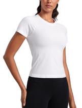 Camiseta CRZ YOGA Sem Costura Respirável Gola Careca Branca XL