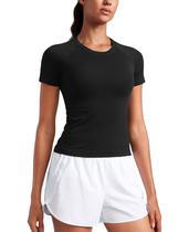 Camiseta CRZ YOGA Sem Costura Respirável para Corrida Preta G