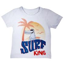 Camiseta curta infantil branca jacaré surf king verão - Espevitados