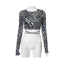Camiseta Curta Preta Sem Costas Com Renda E Decote Em O, Manga Comprida, Slim Fit, Para Mulheres,