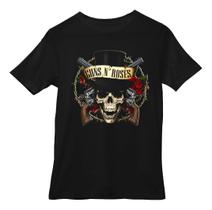 Camiseta Da Banda Guns N Roses Hard Rock Camisa Preta