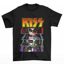Camiseta da Banda Kiss Rock Metal Unissex Camisa 100% Algodão