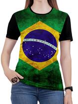 Camiseta da Bandeira Brasil Feminina blusa