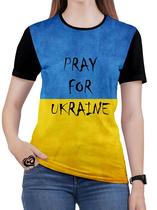 Camiseta da Bandeira Ucrânia PLUS SIZE Feminina Blusa Pray