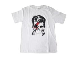 Camiseta David Bowie Caveira Branco Blusa Adulto Hcd270 BM
