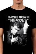 Camiseta David Bowie Heroes Blusa Adulto Oficial Licenciado Banda de Rock Unissex Of0223 Camiseta David Bowie Heroes Blusa Adulto Oficial Licenciado Banda de Rock Unissex Of0223