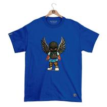 Camiseta DBL Gola Redonda Estampa ANJO Streetwear fio 30.1 Penteado.