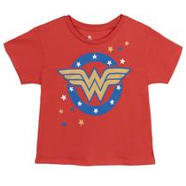 Camiseta DC Comics Justice League Wonder Woman para meninas de 4 anos