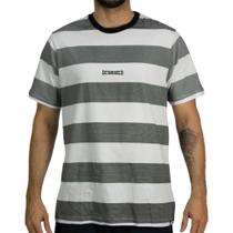 Camiseta DC MC Big Stripe Listrada Preto e Branco