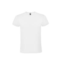 Camiseta de algodão branco atômico de manga curta para homens