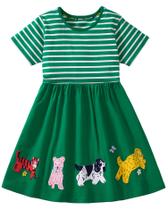 Camiseta de algodão Clothes FreeLU Toddler Girl Cartoon Dress Camiseta de algodão Clothes FreeLU Toddler Girl Cartoon Dress