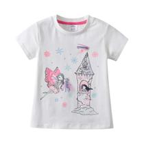 Camiseta De Algodão Com Desenho Animado De Verão Para Meninas DXTON, Manga Curta, Estampada, Casual,