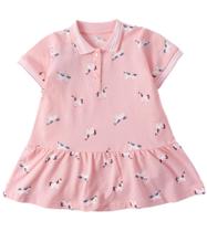 Camiseta de algodão de manga curta LU Toddler Girl de manga curta 5T rosa Camiseta de algodão de manga curta LU Toddler Girl de manga curta 5T rosa