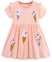Camiseta de algodão de manga curta LU Toddler Girl de manga curta rosa 6T Camiseta de algodão de manga curta LU Toddler Girl de manga curta rosa 6T