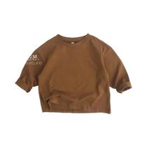 Camiseta De Algodão De Manga Longa Para Crianças, Cor Sólida, Moda De Outono Para Meninos E Meninas,