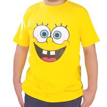 Camiseta de Algodão Estampada Bob Esponja - Infantil e Adulto