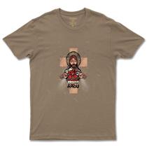 Camiseta De Algodão Feminino E Masculino Religiosa O Amor, Amou