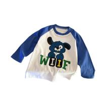 Camiseta De Algodão Infantil De Manga Longa Com Estampa De Desenho Animado Para Crianças E Bebês