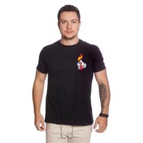 Camiseta de Algodão Lighter with Fire T-shirt Masculina Estampada