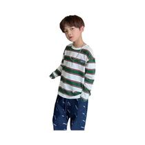 Camiseta De Algodão Listrada Para Meninos E Meninas, Manga Comprida, Casual, Outono, Ajuste Solto, Camiseta De Algodão Listrada Para Meninos E Meninas, Manga Comprida, Casual, Outono, Ajuste Solto,