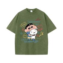 Camiseta De Algodão Macio De Verão Crayon Shin-Chan Xiaobai Para Meninas, Manga Curta, Design Retro
