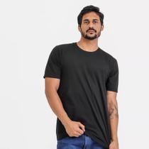 Camiseta de algodao malha fria masculina preta Camiseta de algodao malha fria masculina preta