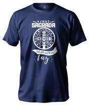 Camiseta De Algodão Masculina E Feminina Católica Cruz Sagrada