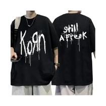 Camiseta De Algodão Puro Da Moda De Verão 2024 - Concerto De Música Korn, Banda De Rock, Turnê