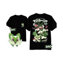 Camiseta De Algodão Summer Pokemon Sprigatito Evolution Para Adultos E Crianças, Camiseta Esportiva Camiseta De Algodão Summer Pokemon Sprigatito Evolution Para Adultos E Crianças, Camiseta Esportiva