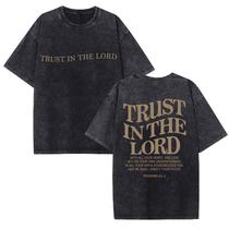 Camiseta de algodão unissex Sptuoiy Trust in The Lord Christian