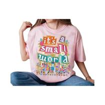 Camiseta De Algodão Vintage Disney Dreamland It's a Small World, Top Y2K Para Todas as Estações Camiseta De Algodão Vintage Disney Dreamland It's a Small World, Top Y2K Para Todas as Estações