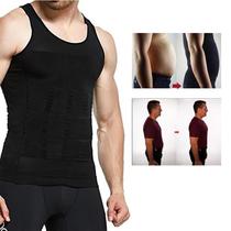 Camiseta de Alta Compressão Masculina para Modelagem do Corpo e Redução Visual de Medidas Abdominais