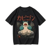 Camiseta De Anime Pokémon Com Estampa De Squirtle, Gengar, Dragão Que Solta Fogo E Kabi, Manga Curta