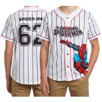 Camiseta de Beisebol Infantil Marvel Homem-Aranha Tamanho 5-6 Branca Camiseta de Beisebol Infantil Marvel Homem-Aranha Tamanho 5-6 Branca