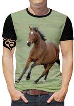 Camiseta de Cavalo Masculina Blusa Animal Gramado Camiseta de Cavalo Masculina Blusa Animal Gramado